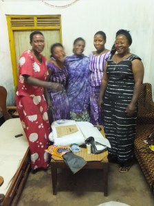 Wapendanao women's group, with their batiking materials before the sewing project was initiated